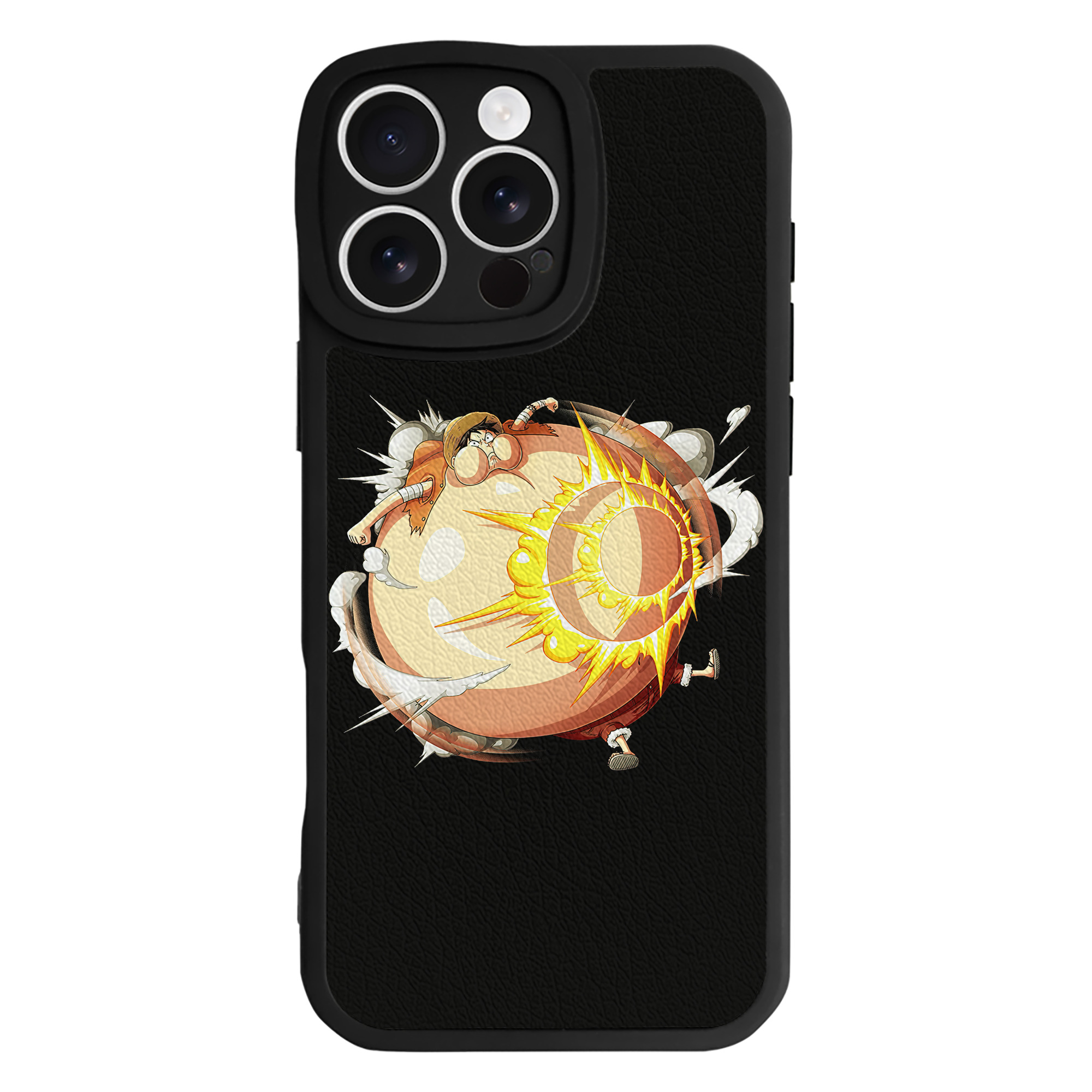 （画像用） ワンピース モンキー・D・ルフィ ONE PIECE Monkey D. Luffy 【iPhone 16シリーズ対応】シリコンスマホケース（レザー調） 材質：シリコン